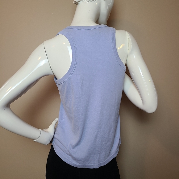Outline Women's Periwinkle Simple Classic Casual Tank Top - Picture 5 of 12